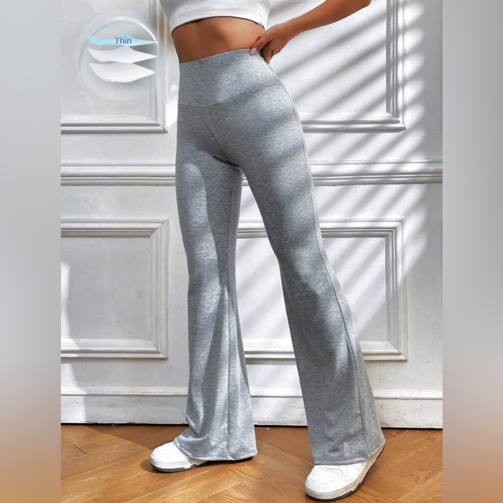 PETITE Women's Gray Flared Pants